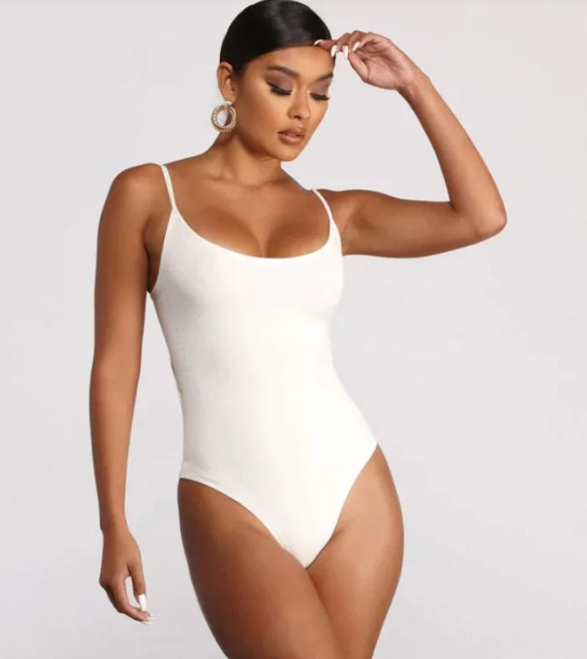 Plus Size Backless Tether Sling Vest